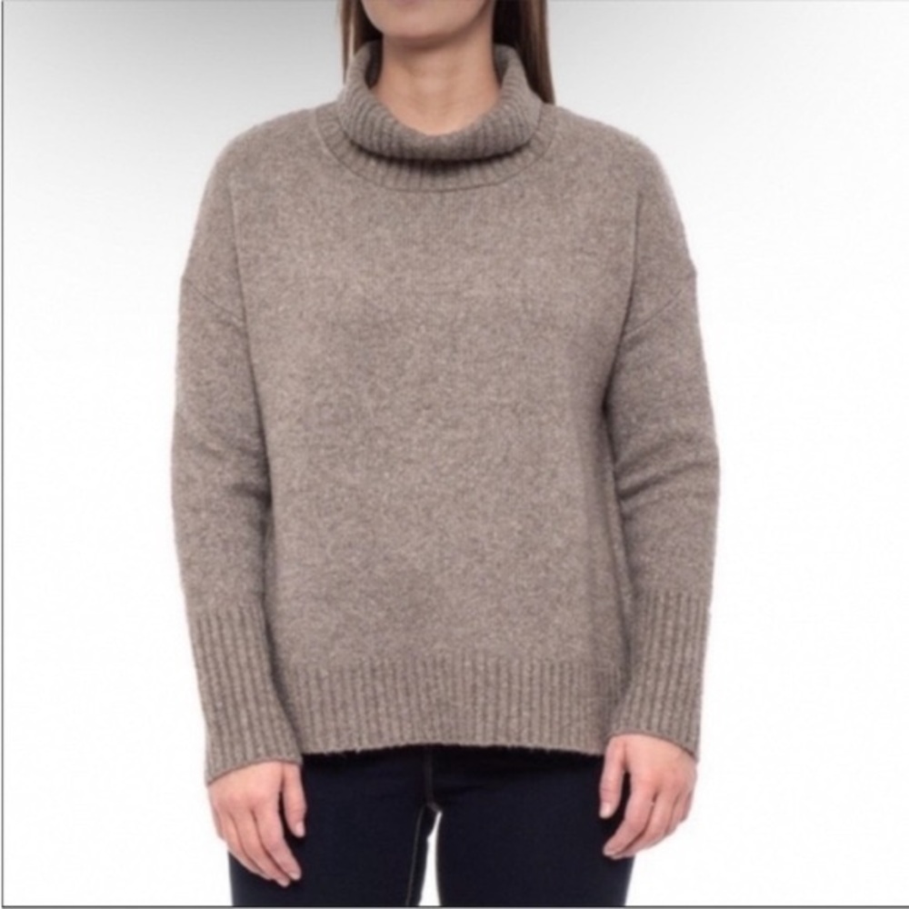 Rachel Zoe Grey wool & alpaca blend knit turtleneck winter sweater | size S